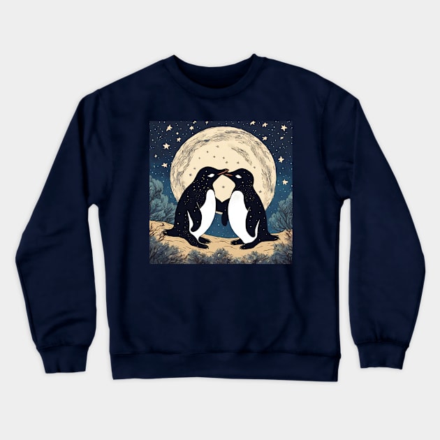 Little Penguins as Platonic Soulmates in Van Gogh Love Best Friends Crewneck Sweatshirt by wigobun